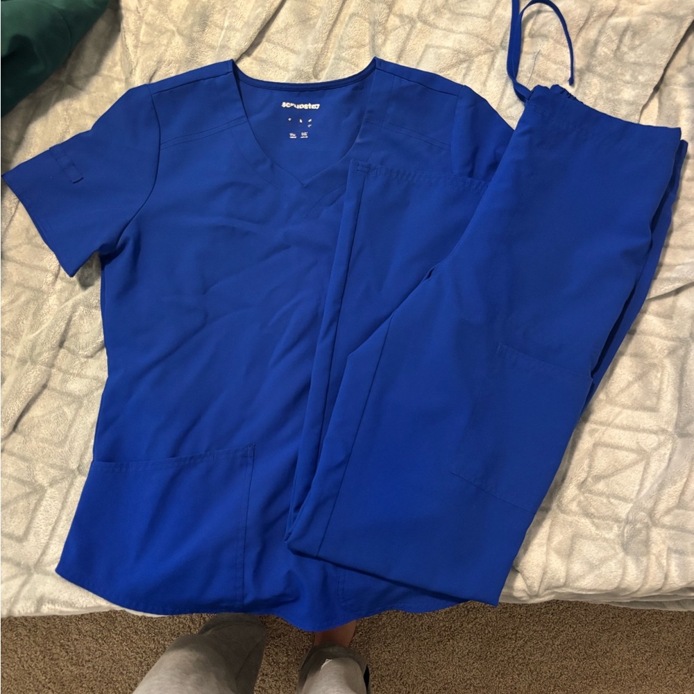 Cherokee Royal Blue Scrub Set